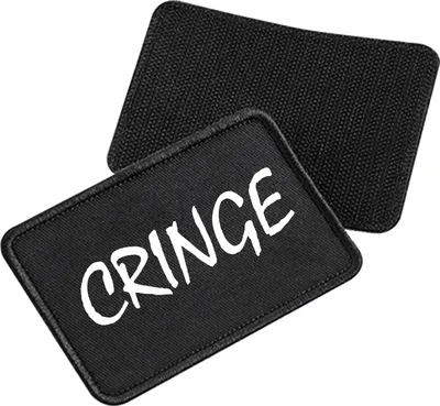 Produktbild von Huuraa Patch Cringe Jugendwort Black 10 x 6,5cm Baumwolle Klettpatch für Mütze Geschenkidee