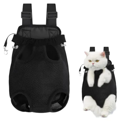 Haustierrucksack für kleine Hunde & Katzen, schwarz, faltbar