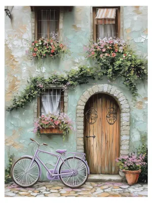 Imagen del producto de STYLER, cuadro sobre lienzo, 60x80 cm, "Callejón Pastel", elegante decoración para la pared, cuadro, arte moderno, ideal para salón, dormitorio u oficina
