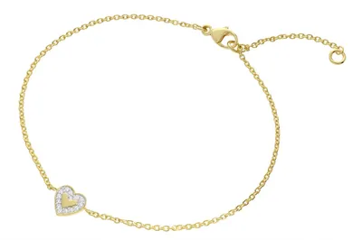 Produktbild von trendor 21876 Damenarmband Herz mit Zirkonia 925 Silber Vergoldet 21/18 cm
