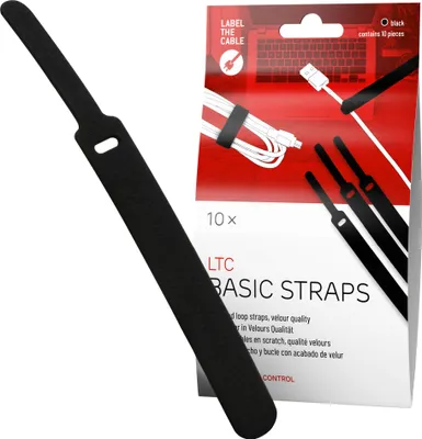 Immagine prodotto di LABEL THE CABLE LTC Basic Straps, Fascette con chiusura a strappo, 10pz nero