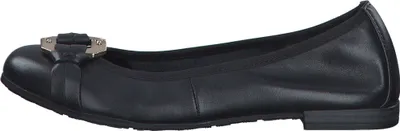 Produktbild von MARCO TOZZI Damen Ballerina Leder rund mit edler Spange 2-22102-42, Größe:37 EU, Farbe:Schwarz