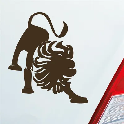 Produktbild von Auto Aufkleber Sternzeichen Löwe Lion KFZ Roller 9x10 cm Braun Sticker Heckscheibenaufkleber