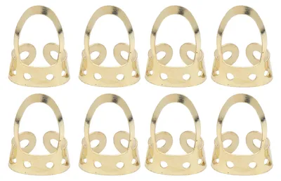 Produktbild von 8 Stück Gitarren-Fingerplektren, verstellbar, hohl, Edelstahl, Musikinstrumentenzubehör, Gold