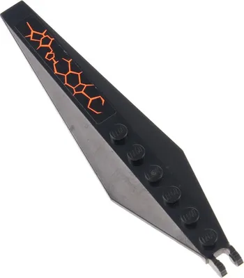 Produktbild von 1x Lego Rotor Blatt 3x12 schwarz Sticker Muster Typ3 orange links 57906pb009L