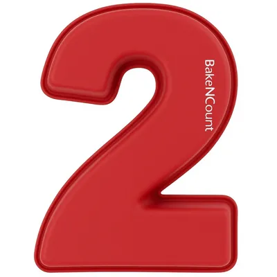 Produktbild von BakeNCount Silikon Zahlen Backform Zahl 2 – Große Kuchenform – Motivbackform für Geburtstag & Jubiläum