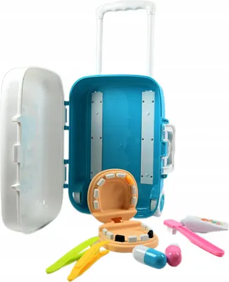 Produktbild von Zahnarzt Koffer für Kinder - Doktor Spielset mit Gebiss - Rollenspiel Arzt Zubehör