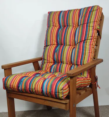 Produktbild von Polster für Gartenstuhl , Schaukelstuhl Sylva , Gr. 120 x 50 cm , Polyacryl Caribe Stripe Red