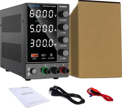 Obrázek produktu pro Napájecí jednotka DC, rychlé nabíjení USB-A/Type-C, vysoce přesný displej, DPS605U 60V 5A