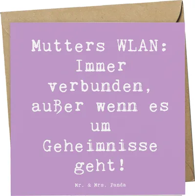 Produktbild von Mr. & Mrs. Panda Grußkarte Spruch Mutters WLAN - Lavendeltraum - Geschenk, Mutterliebe, Mutter, handgemacht, Familienleben, Verwandte, Klappkarte, Informationsquelle