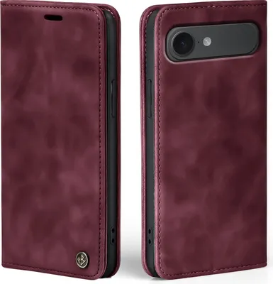 Produktbild von Handy Hülle für Apple iPhone 17 Air Klapphülle Bookcase Flip Cover Handy Tasche Etui Farbe: Weinrot