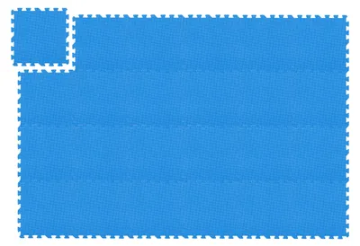 Produktbild von 120 x Bodenschutzmatte, Puzzlematten für Sport & Fitnessgeräte, 30x30 cm, 10,8 m², Schaumstoff, BPA-frei, blau