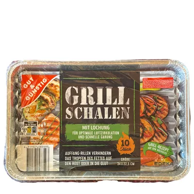 Produktbild von Gut & Günstig 10 stk. Grillschalen 34x22,5 cm. 2 er pack