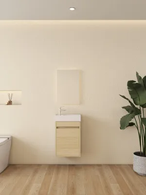 Produktbild von Toiletmöbel - Glänzend Weiß - Kompakt 41x22.5x65 cm, Keramisch Waschbecken