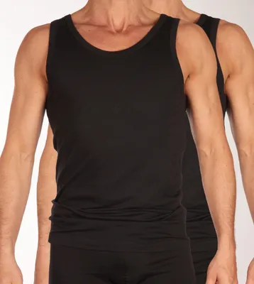 Image de Schiesser débardeur lot de 2 95/5 organic Coton undershirts black hommes