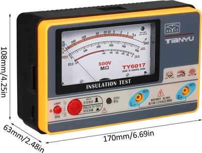 Zdjęcie produktu dla Miernik rezystancji izolacji Cyfrowy omomierz Ręczny tester izolacji Megametr 0-1000M�� 500V Megohmmeter o wysokiej dokładności Przyrząd do pomiaru izolacji