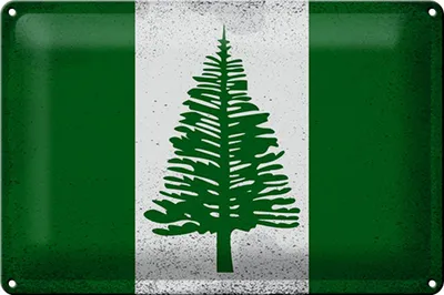 Produktbild von Blechschild Flagge Norfolkinsel 30x20cm Flag Vintage