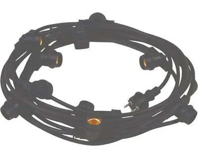Obrázek produktu pro LED světelný řetěz Kanlux 35754 IP44 10x E27 max. 10W 11m černý