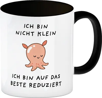 Produktbild von Jelly & Friends Oktopus Kaffeebecher in schwarz mit Spruch Nicht Klein, beste