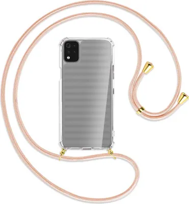 Produktbild von Handykette Backcover-Schutzhülle mit Band (Metall goldfarben) für LG K42 LM-K420 - rose peach