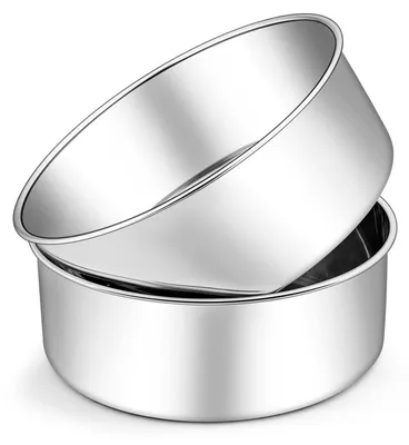 Image de Moule rond pour gâteau, en acier inoxydable, 7 cm de haut, diamètre 16 cm, lot de 2