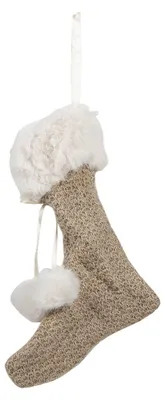 Produktbild von Clayre & Eef Weihnachtsstrumpf 20 cm Beige Synthetisch