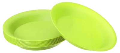 Produktbild von Set aus 10 Kunststoff-Pflanzschalen 20,5 cm für Blumentöpfe und Drainage Grün