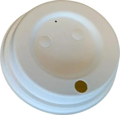 Produktbild von Zuckerrohrdeckel für Becher mit 80 mm Durchmesser, 50 Stück.