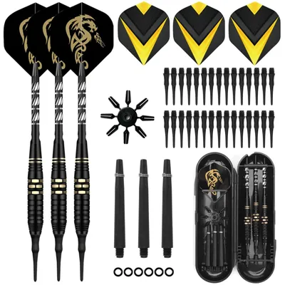 Produktbild von Dartpfeile Softdarts Wurfpfeile - 18 Gramm - 3 Stück - Kunststoffspitze - Für elektronische Dartscheibe