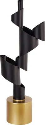 Produktbild von BELIANI Kerzenhalter Schwarz u. Gold Metall Abstraktes Design Dekoration Kerzenständer