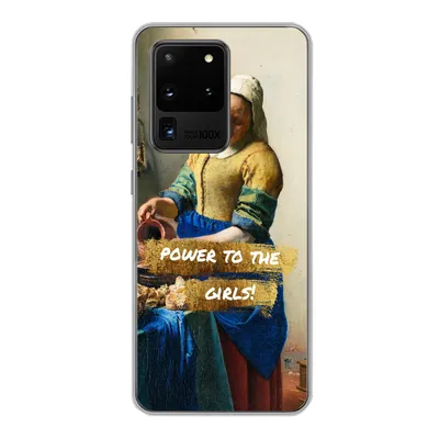 Produktbild von MuchoWow® Handyhülle Schutzhülle Hülle für Samsung Galaxy S20 Ultra Milchmädchen - Gold - Zitate - Gemälde - Alte Meister Silikon Softcase Handy Hülle - Karteninhaber