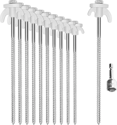 Produktbild von com-four® 12x Zelt-Heringe aus Stahl - Schraubheringe mit Adapter
