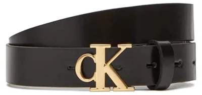 Obrázok produktu pre Dámsky kožený opasok Calvin Klein s logom, čierna farba, šírka 2,5 cm
