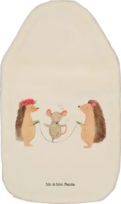 Produktbild von Mr. & Mrs. Panda Wärmekissen Igel Seilhüpfen - Weiß - Geschenk, Seilspringen, Maus, Bettflasche, Wärmflaschen, Kinder, Kuschelwärmflasche, Kindergarten, Lustige Sprüche