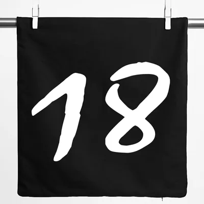Produktbild von Huuraa Kissenbezug 18 Geburtstag 40x40cm Black Baumwolle Dekokissenbezug Geschenkidee