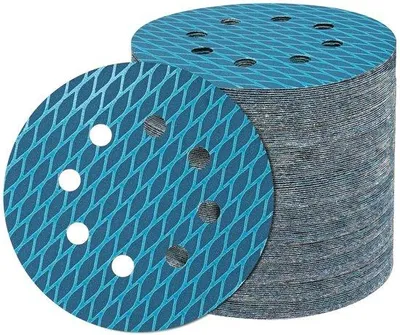 Image de Papier abrasif, 100 feuilles, 125 mm, bande adhésive, grain grossier 150, zirconium-diamant.