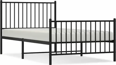 Obrázok produktu pre vidaXL Detská posteľ s čelom a nohami kovová čierna 100x190 cm