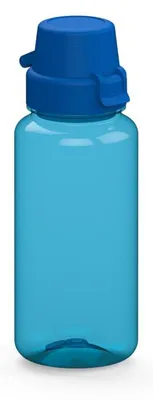 Obrázek produktu pro Láhev na vodu "School" 400 ml - Bezpečná láhev na pití z materiálu Tritan, vhodná pro děti i dospělé, s víkem, které zabraňuje úniku. Barva: průsvitná modrá/modrá
