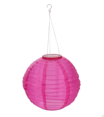 Produktbild von Solar Lampion zum Aufhängen für Balkon, Terrasse oder Garten, 1 LED Solar-Laterne, An/Aus-Schalter, Dämmerungsautomatik, rot
