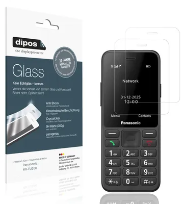 Produktbild von 2x Schutzfolie für Panasonic KX-TU260 - Anti-Shock 9H Folie dipos Glass Kunststoffglas