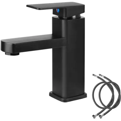 Produktbild von Waschtischarmatur Einhebel Schwarz Matt Warm/Kaltwasser Bad WC