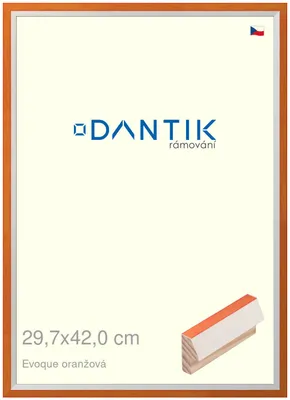 Zdjęcie produktu dla Ramka DANTIK 29,7x42 | EVOQUE pomarańczowa (Plexi Clear)