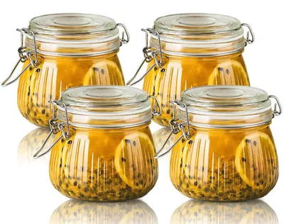 4er-Set Einmachgläser 500 ml mit Bügelverschluss, luftdicht
