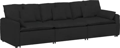 Produktbild von vidaXL Modulares Sofa mit Kissen Schwarz