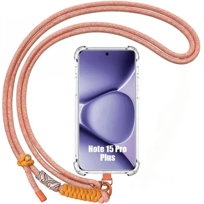 Image de Coque pour Xiaomi Redmi Note 15 Pro Plus 5G, Anti-Rayures Antichoc avec Bandoulière Orange
