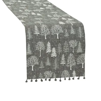 Produktbild von Tischdecke, Tischläufer festlich, Weihnachten 24x90cm Winterzauber, grau 007