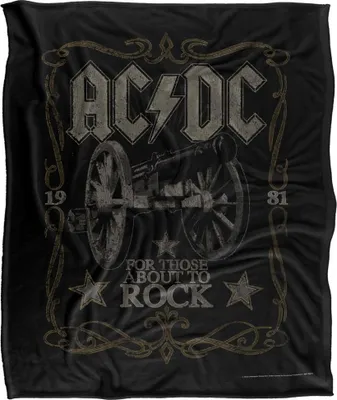 Produktbild von AC/DC - "For Those About To Rock" Label Decke, Seidig, Supersoft TV23785 (Einheitsgröße) (Schwarz/Grau)