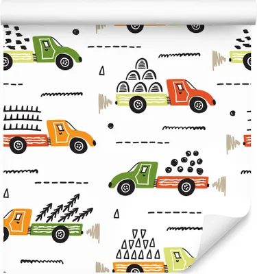 Produktbild von 10m VLIES TAPETE Rolle Kinderzimmer Autos Lastkraftwagen Transport XXL