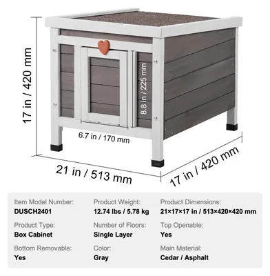 Produktbild von Katzenhaus – Katzenstall – Wetterfestes Holz – Isolierter Außenbereich – für streunende Katzen – und Kaninchen