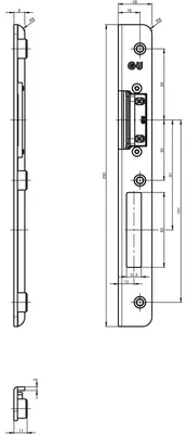 Produktbild von GU Schließblech verdeckt m. Austauschstück, Y = 13 mm, Stahl dekorsilber, rechts
